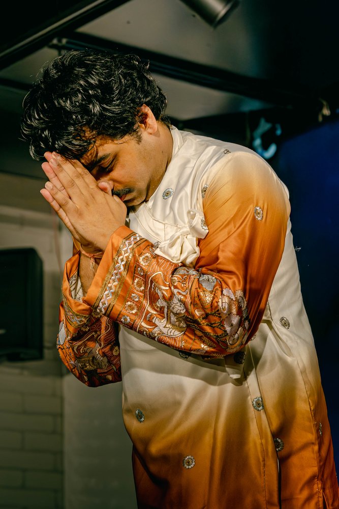 Manmohan Dogra backstage before a performance