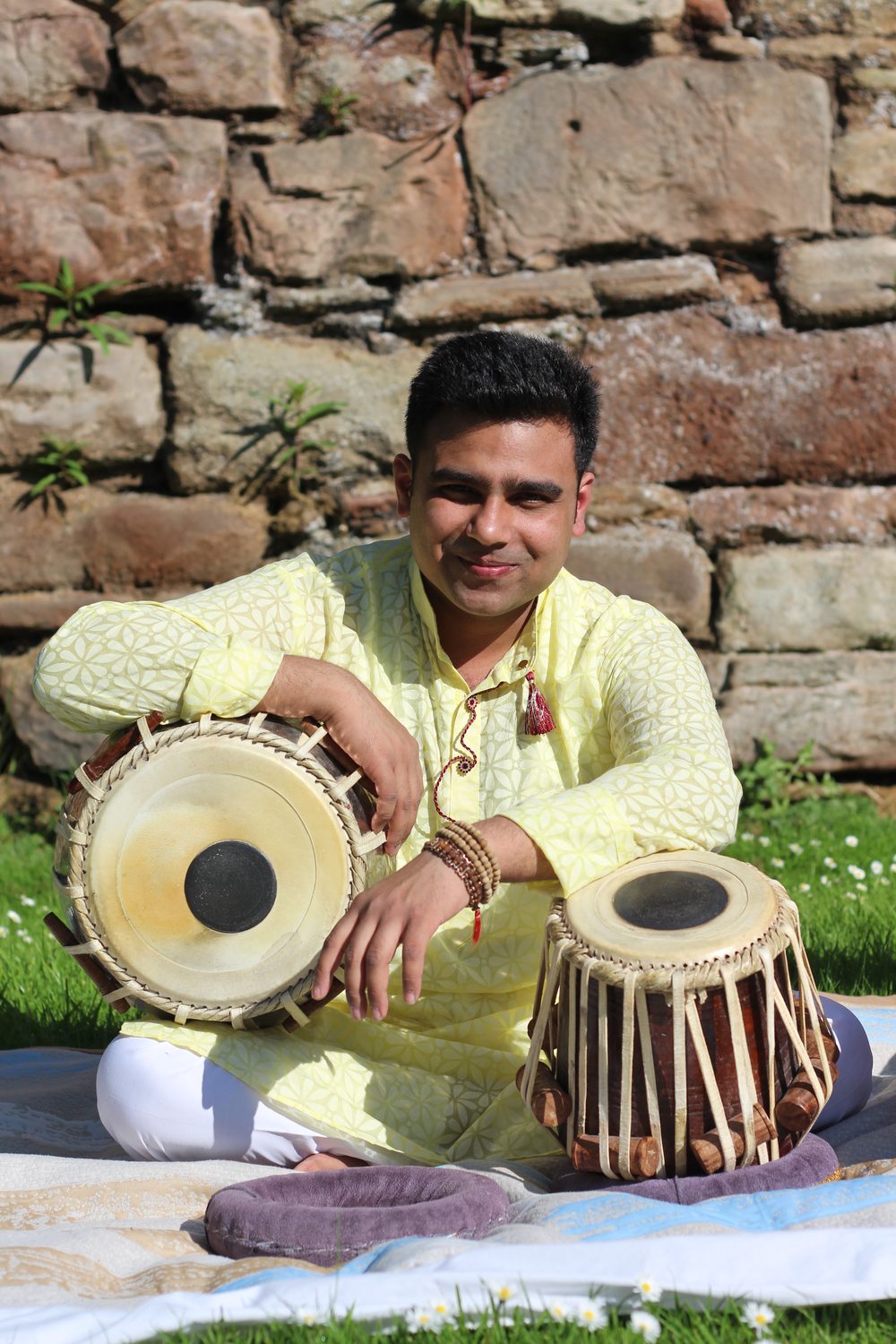 Manmohan Dogra with his tabla across London
