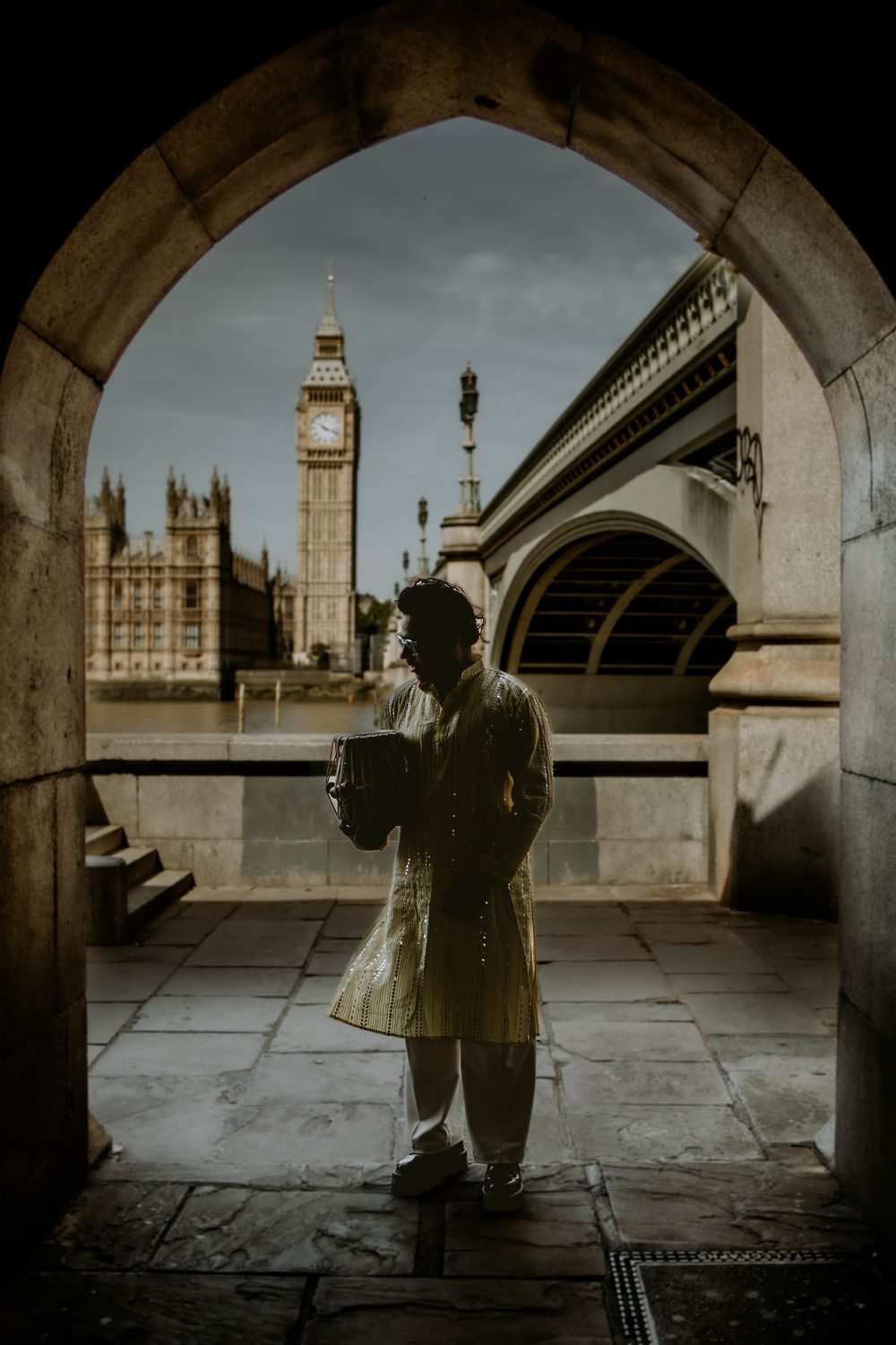 Manmohan Dogra with his tabla across London